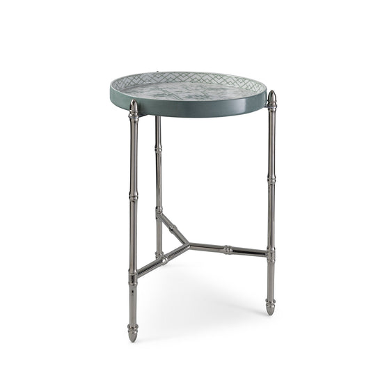 Jardin Green tray w/stand Nickel