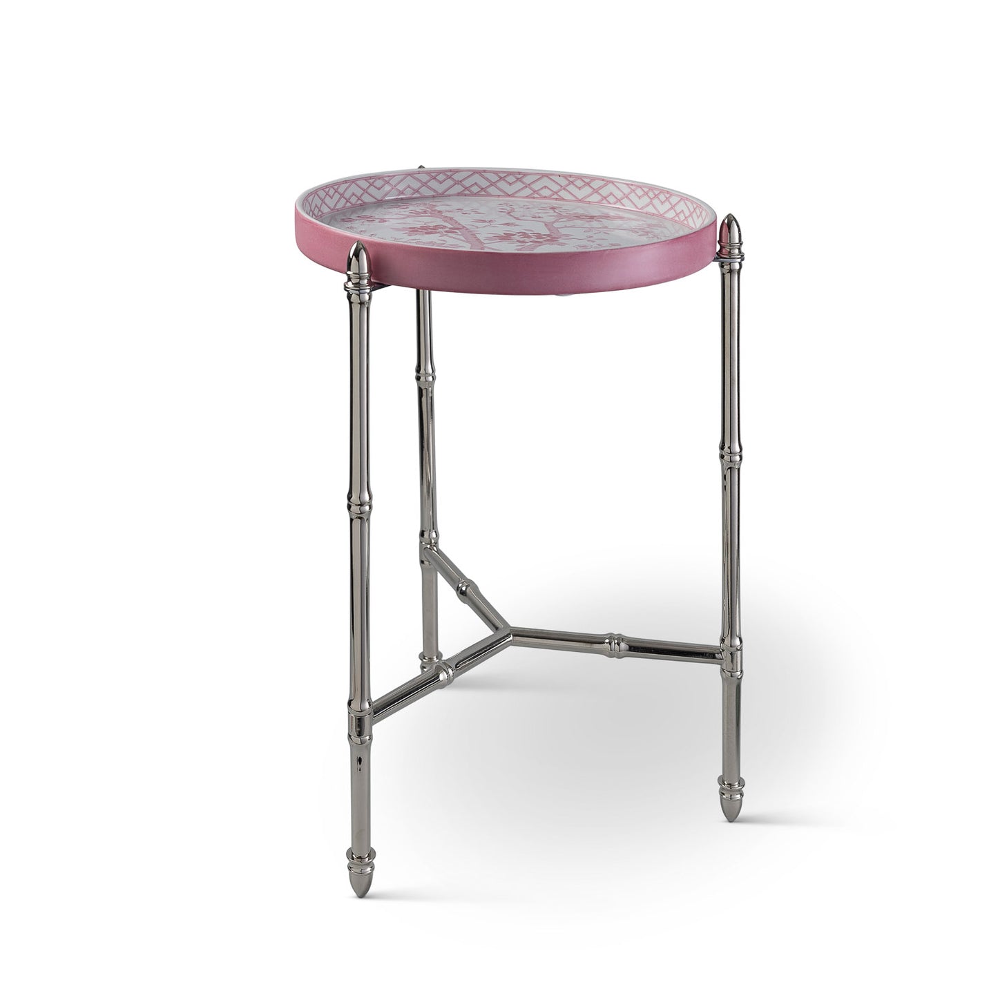 Jardin Blush Tray w/stand Nickel