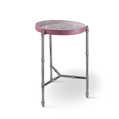 Jardin Blush Tray w/stand Nickel
