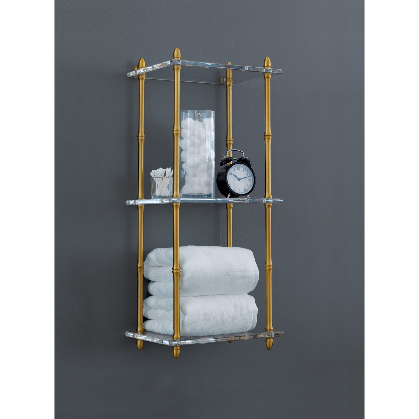 Carmel Brass/Lucite Shelf 32"H