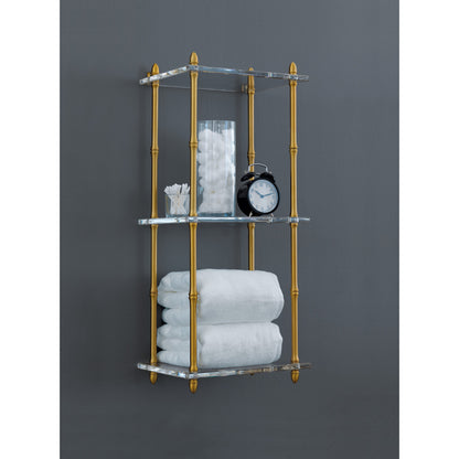 Carmel Brass/Lucite Shelf 32"H