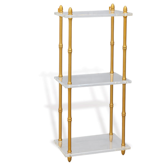 Carmel Brass/Lucite Shelf 32"H