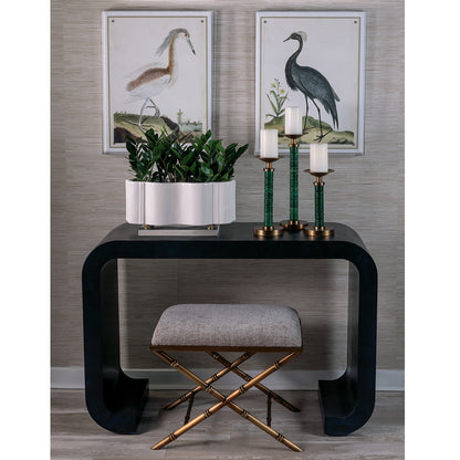 Lauderdale Brass Benedict Taupe Bench