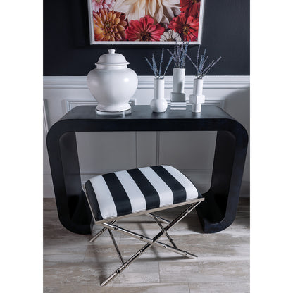 Lauderdale Nickel Black Stripe Bench