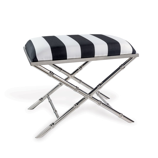 Lauderdale Nickel Black Stripe Bench