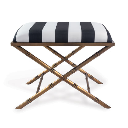Lauderdale Brass Black Stripe Bench