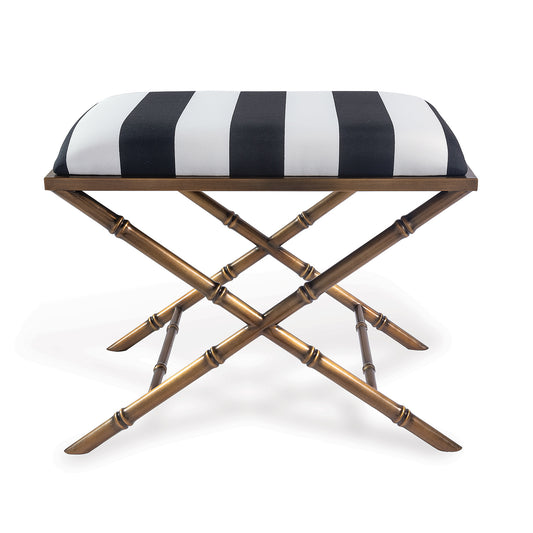 Lauderdale Brass Black Stripe Bench