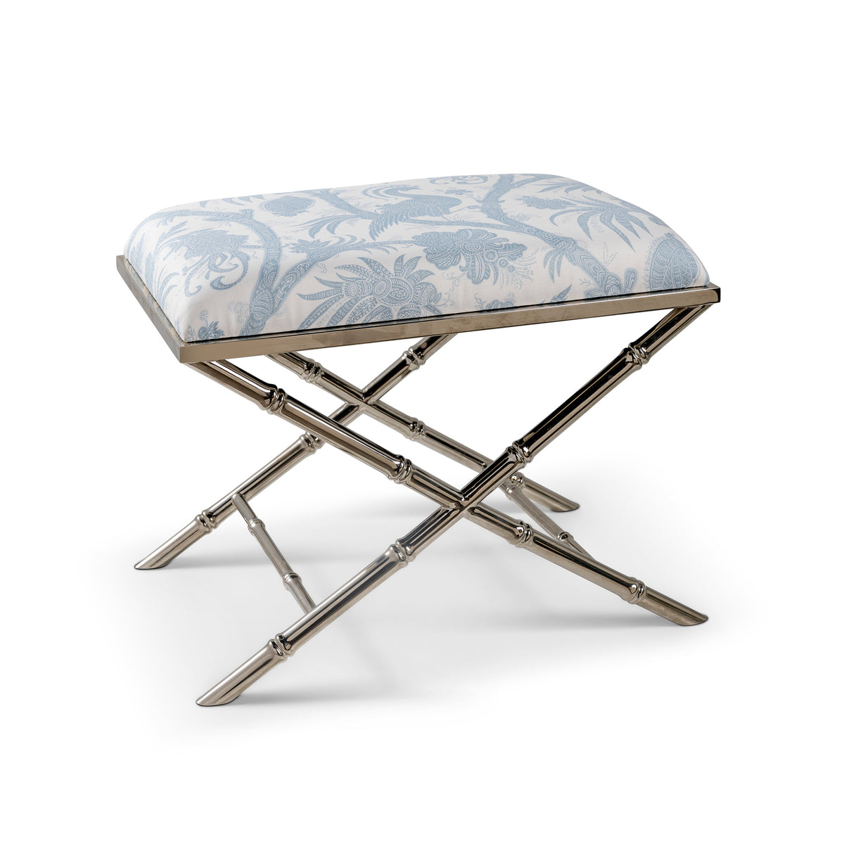 Lauderdale Nickel Balinese Peacock Sky Bench