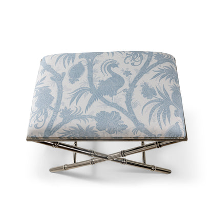 Lauderdale Nickel Balinese Peacock Sky Bench