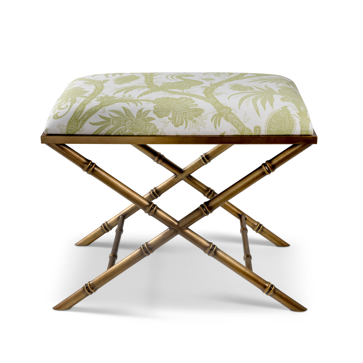 Lauderdale Brass Balinese Peacock Pear Bench