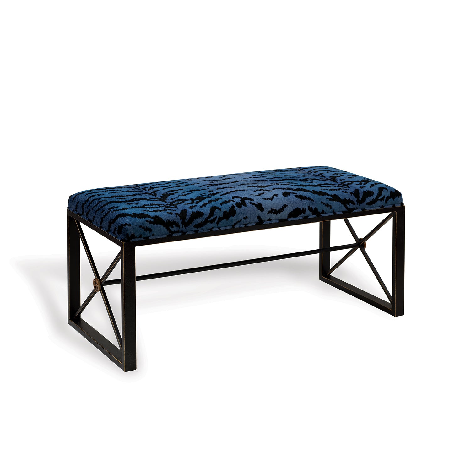 Coin Bench Medallion Black Double Bench With Le Tigre Blue – Port 68