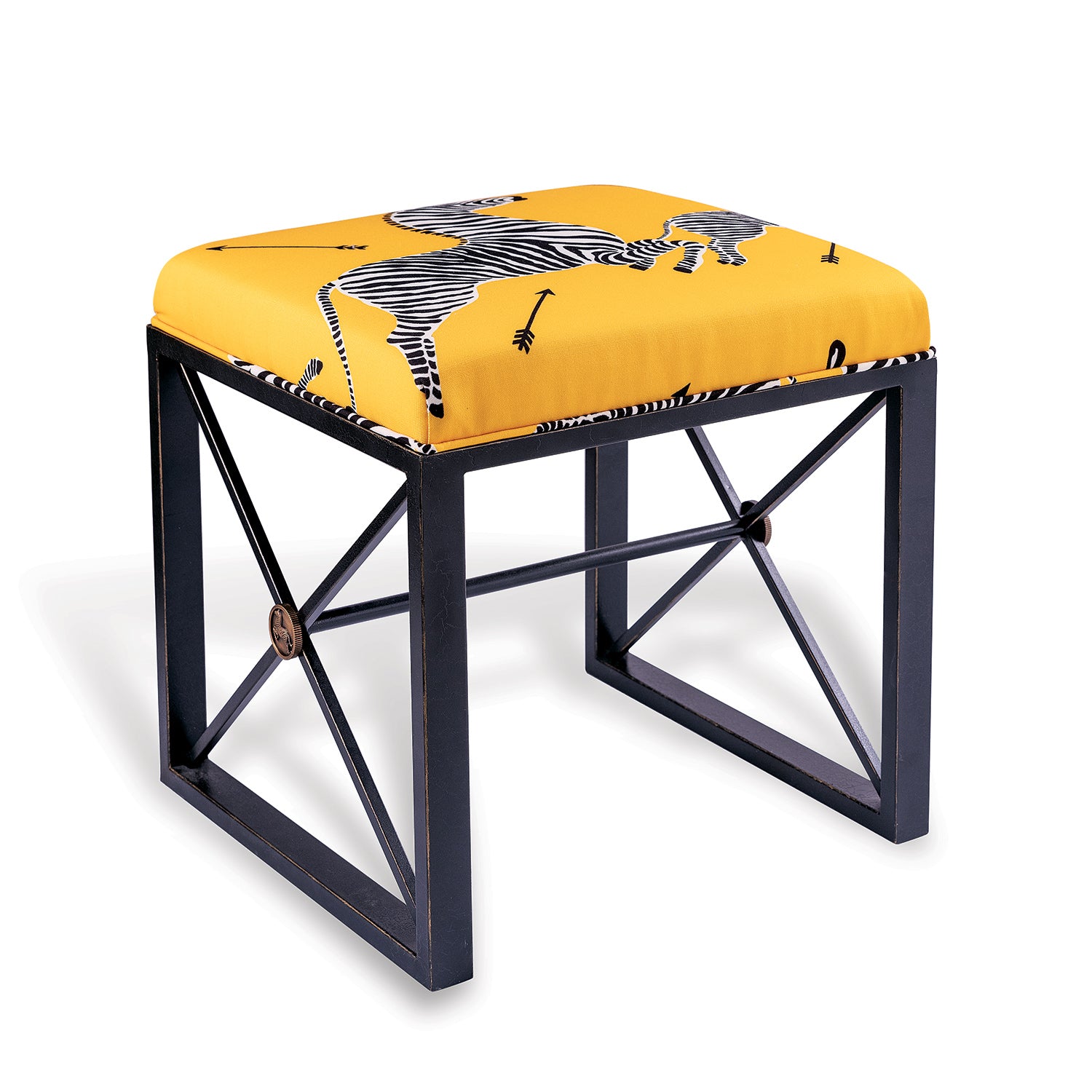 Coin Bench Medallion Black Zebra Yellow - Right Facing Bench – Port 68