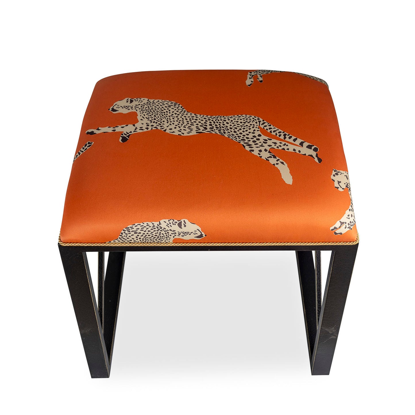 Medallion Black Leaping Cheetah Clementine Bench