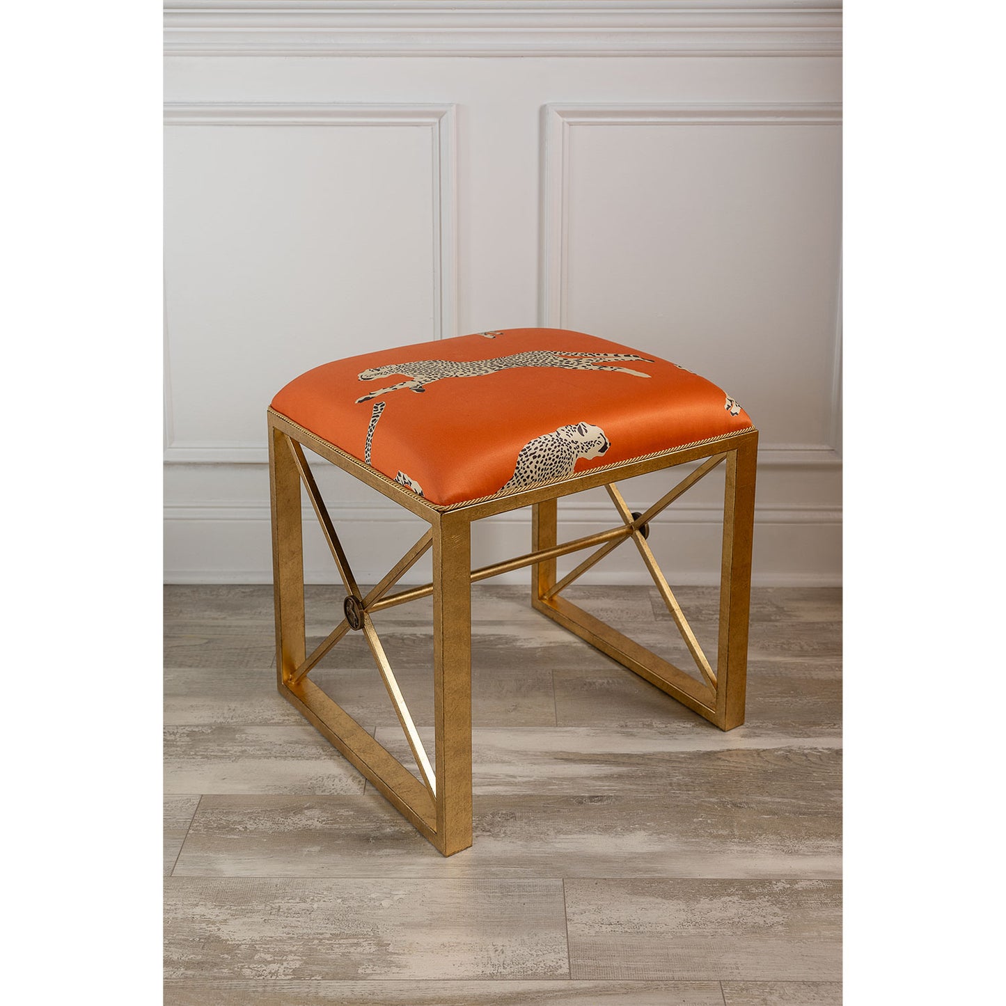Medallion Gold Leaping Cheetah Clementine Bench