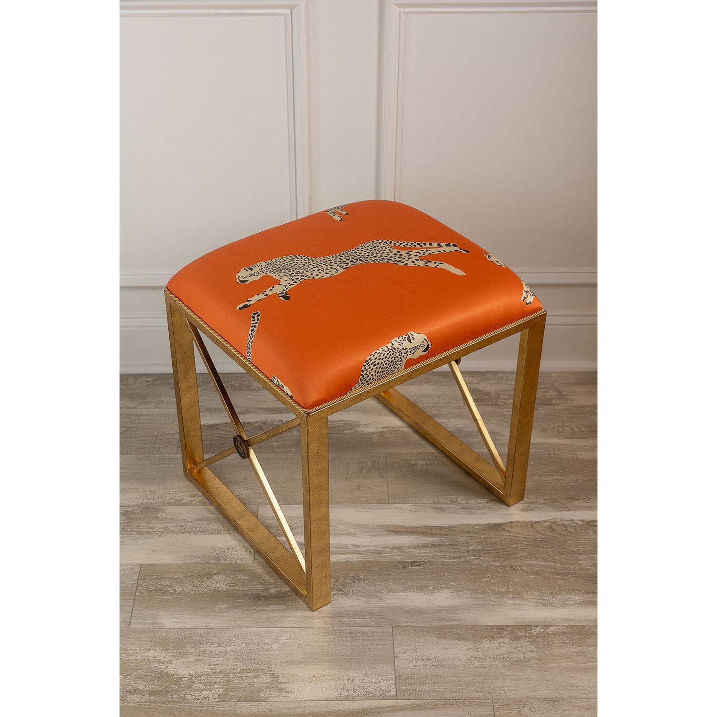 Medallion Gold Leaping Cheetah Clementine Bench