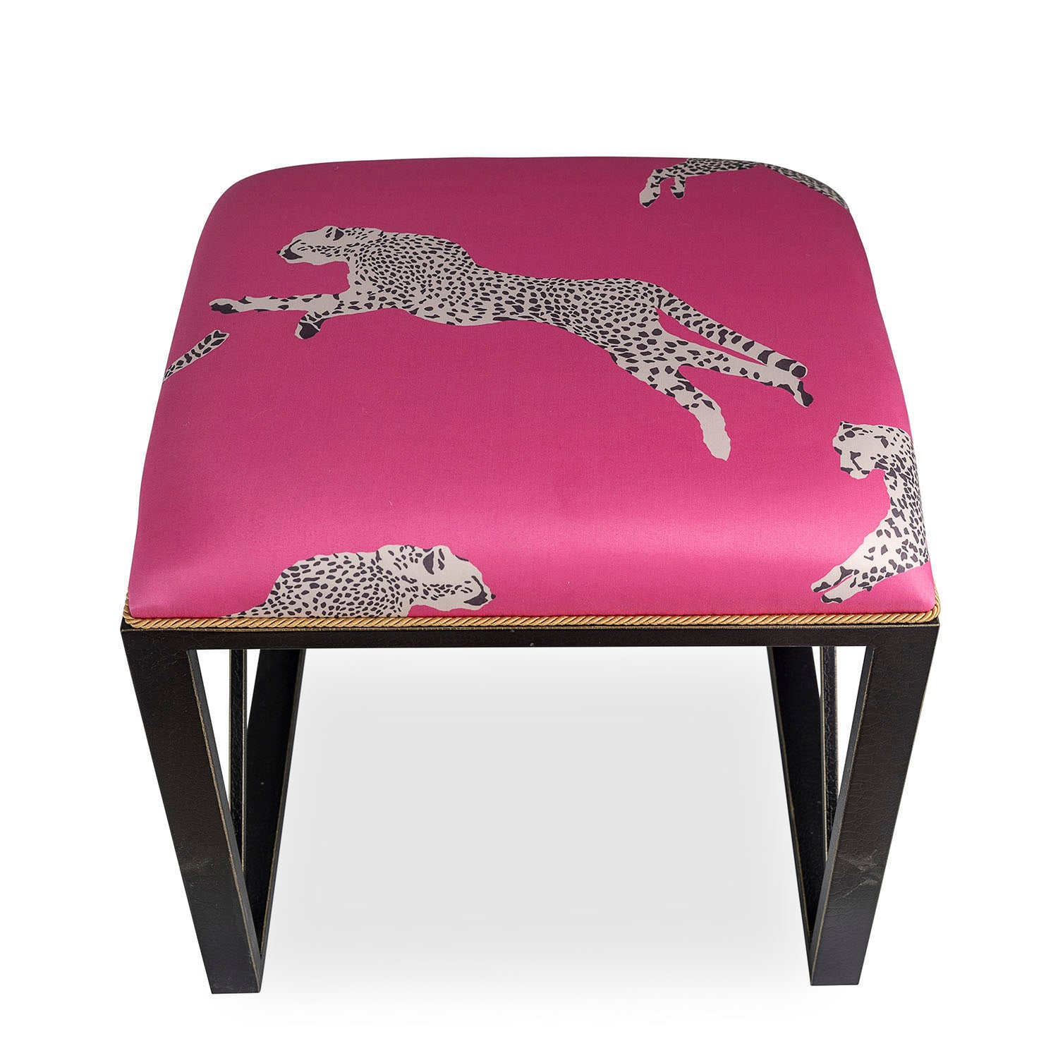 Medallion Black Leaping Cheetah Bubblegum Bench