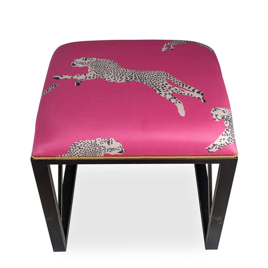 Medallion Black Leaping Cheetah Bubblegum Bench