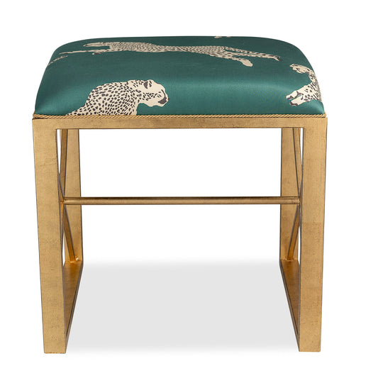 Medallion Gold Leaping Cheetah Evergreen Bench