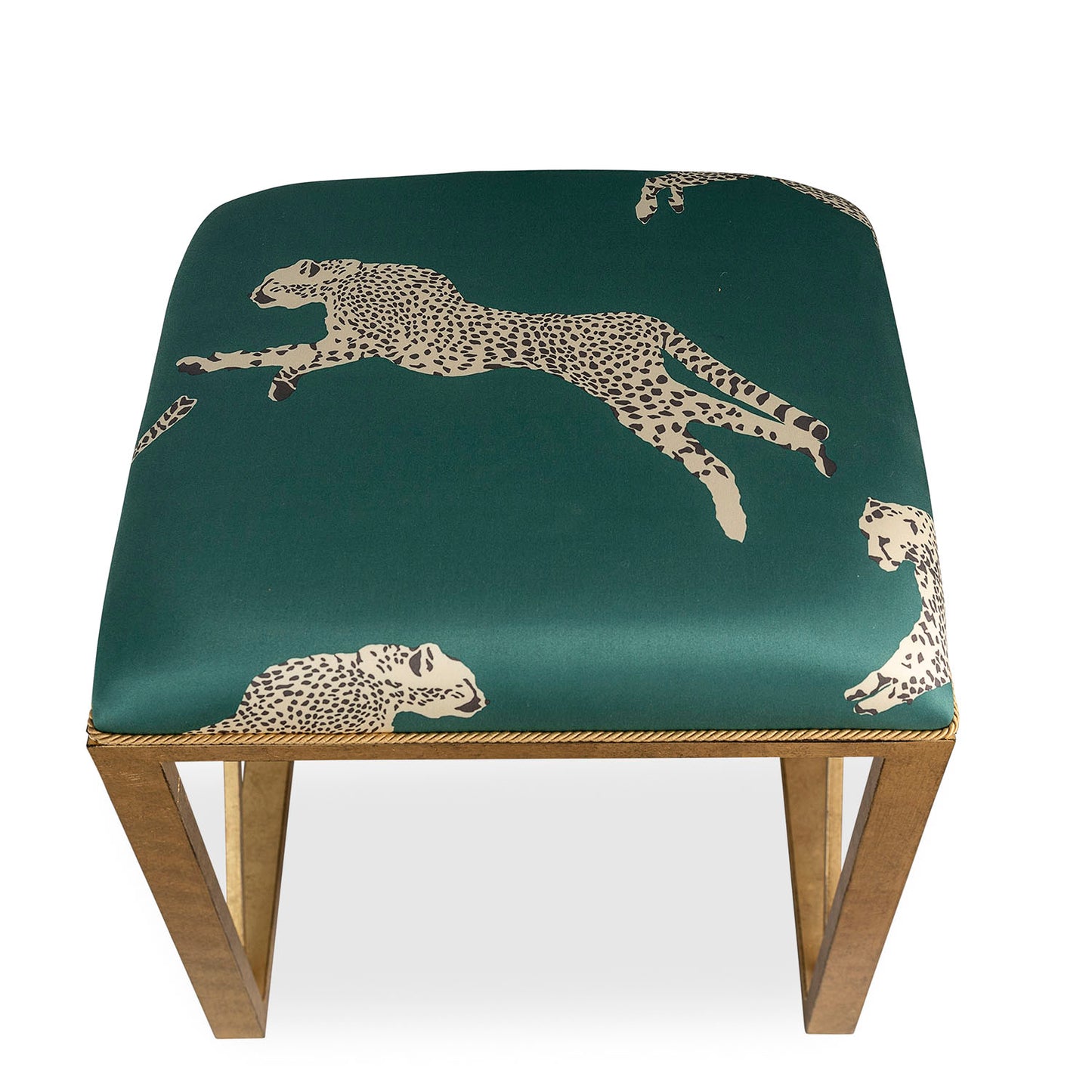 Medallion Gold Leaping Cheetah Evergreen Bench