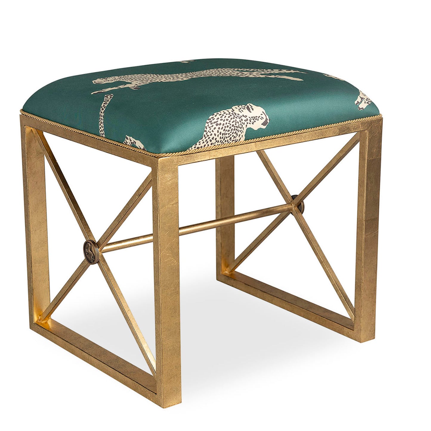 Medallion Gold Leaping Cheetah Evergreen Bench
