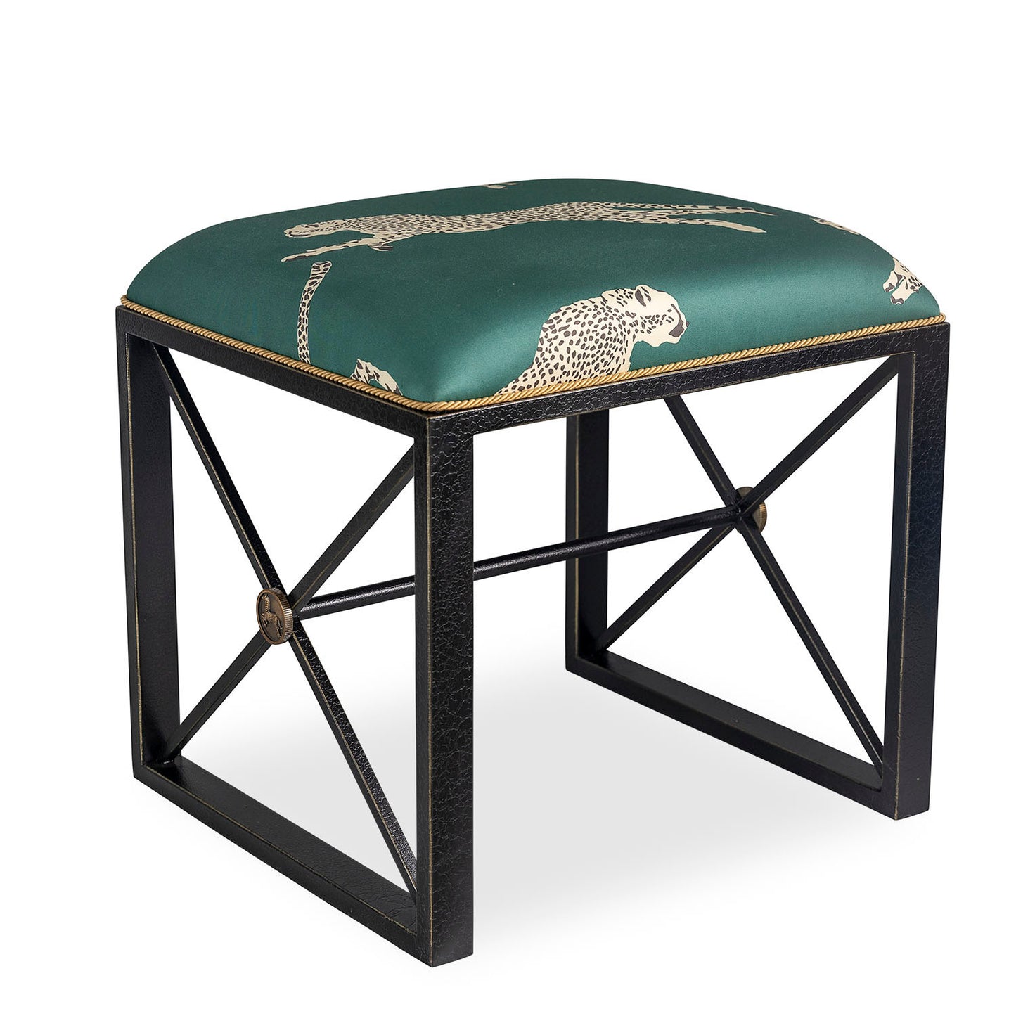 Medallion Black Leaping Cheetah Evergreen Bench