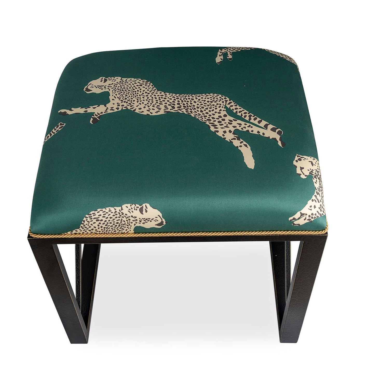 Medallion Black Leaping Cheetah Evergreen Bench