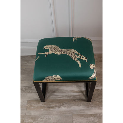 Medallion Black Leaping Cheetah Evergreen Bench