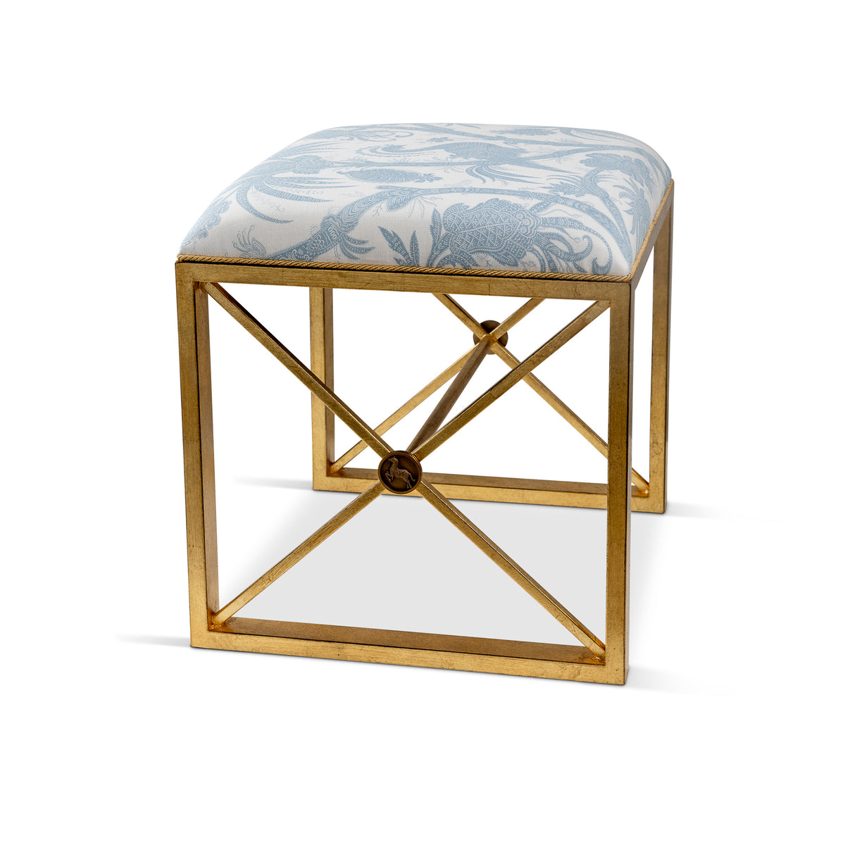 Medallion Gold Balinese Peacock Sky Single Bench