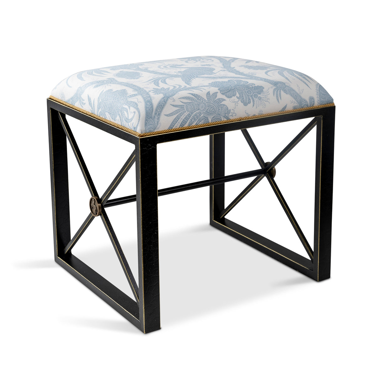 Medallion Black Balinese Peacock Sky Single Bench