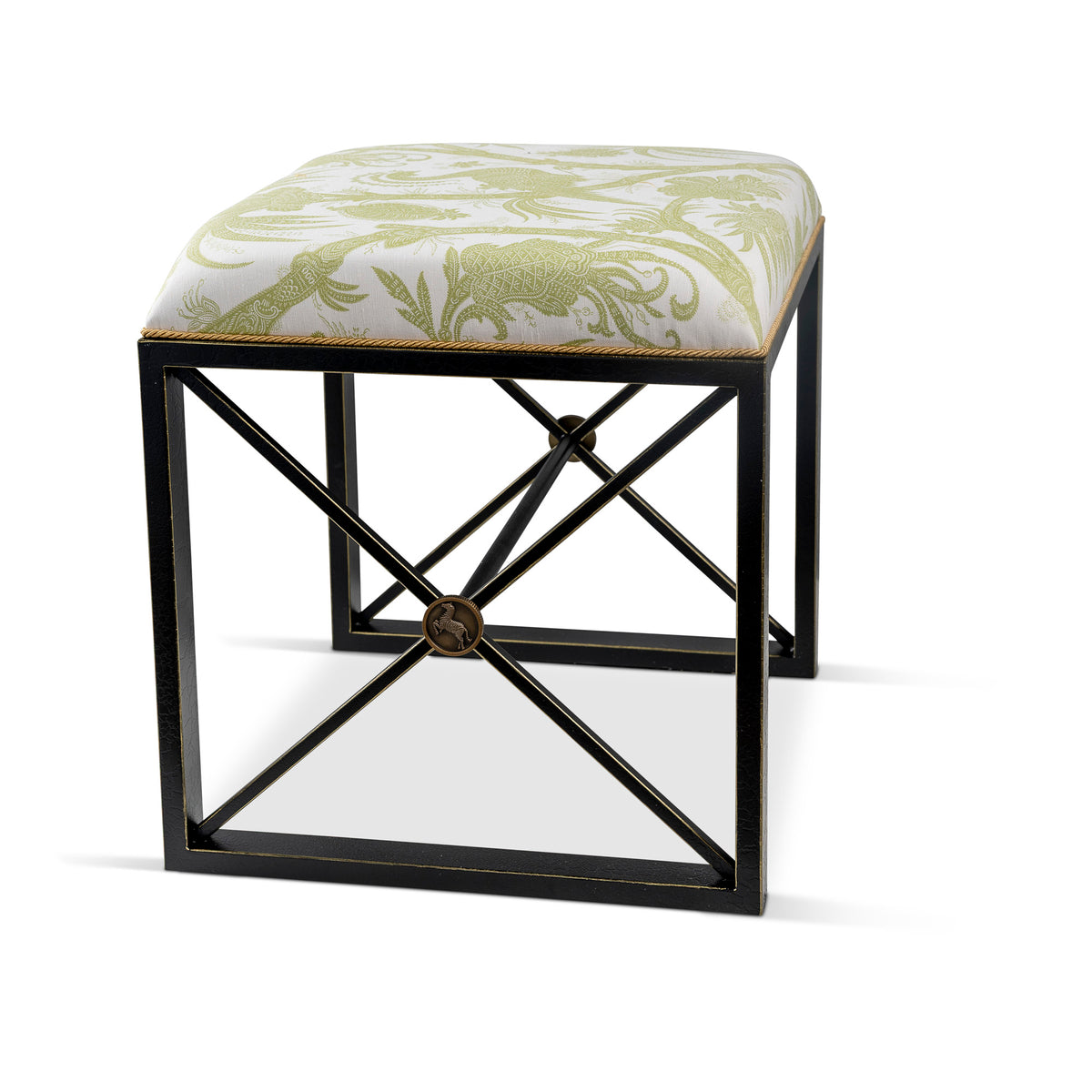 Medallion Black Balinese Peacock Pear Single Bench