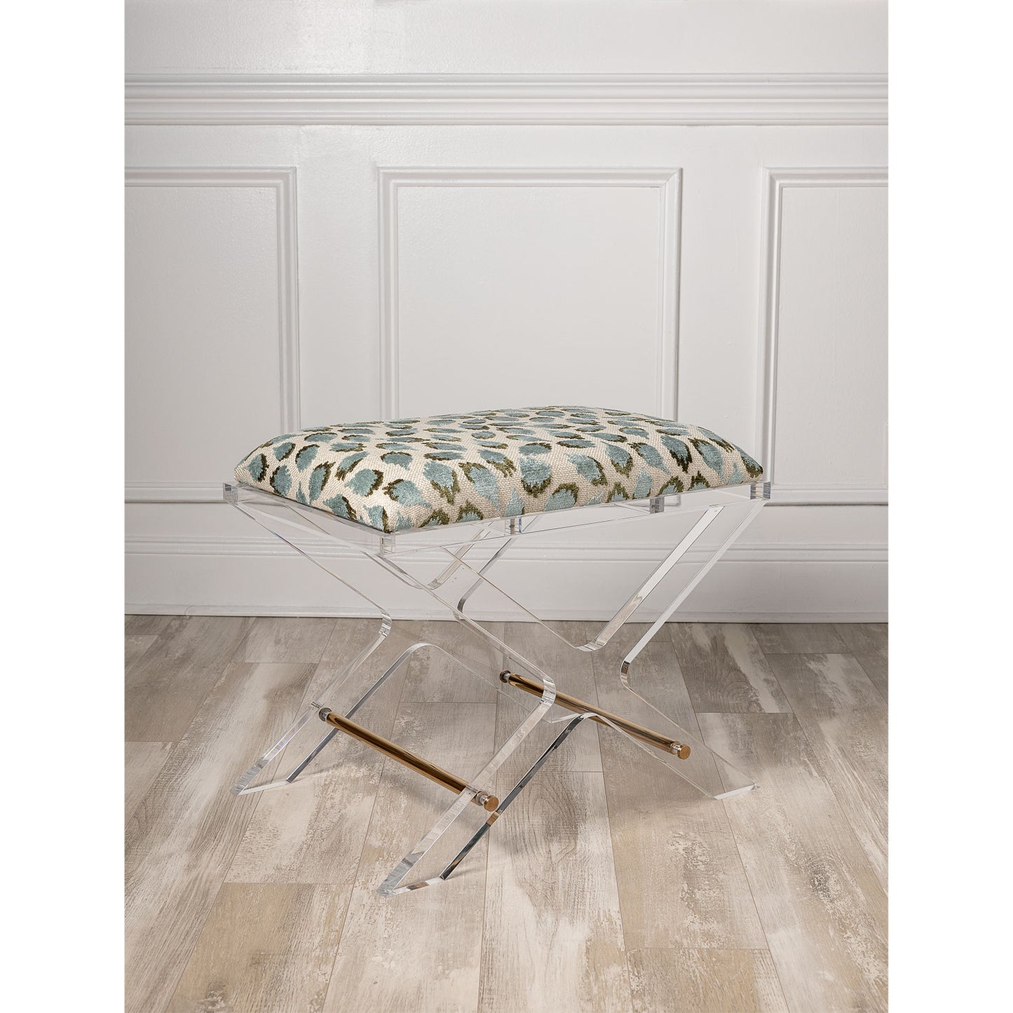 Delano Gold Ocelot Celadon Bench
