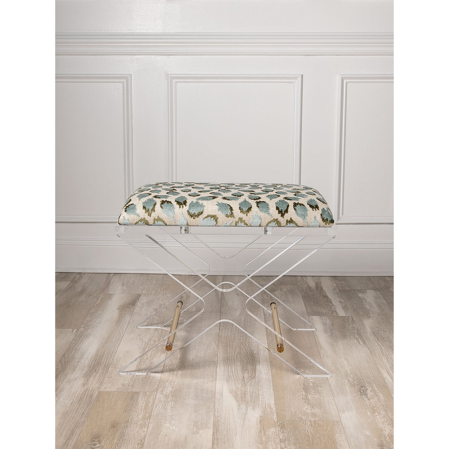 Delano Gold Ocelot Celadon Bench