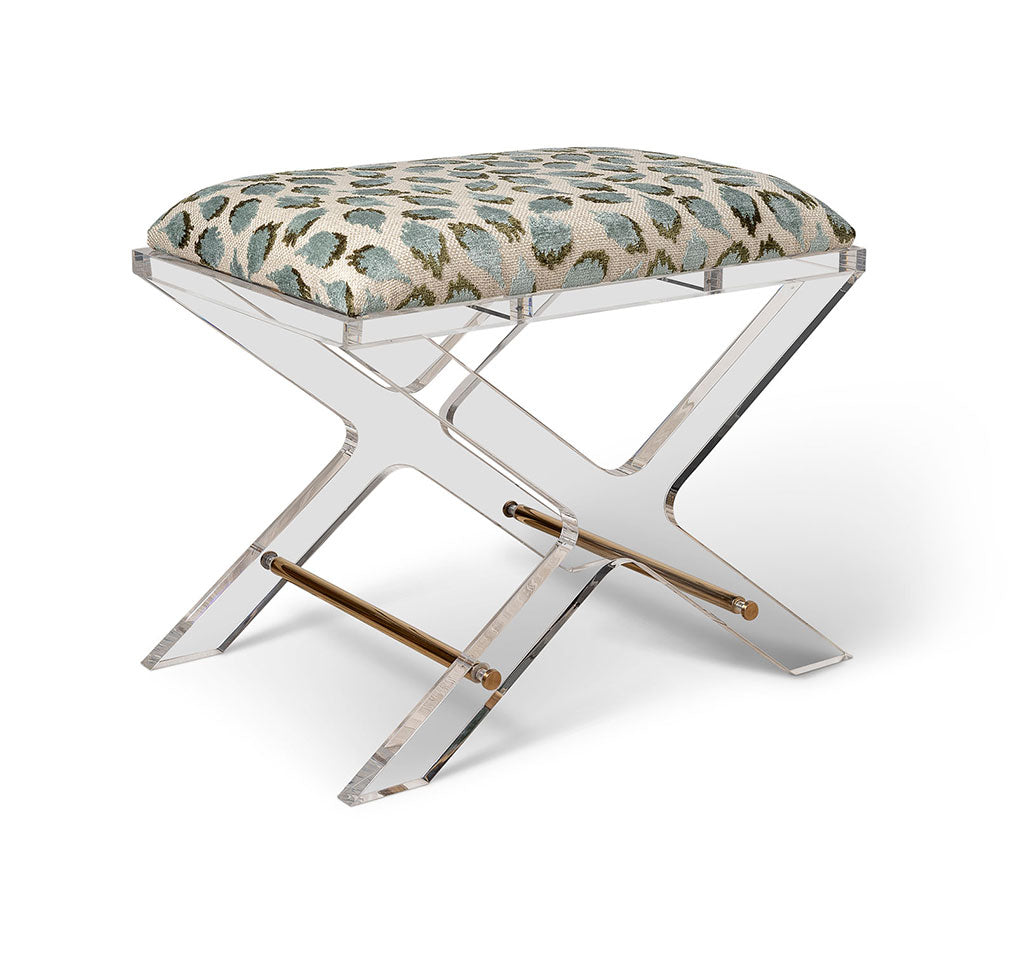 Delano Gold Ocelot Celadon Bench