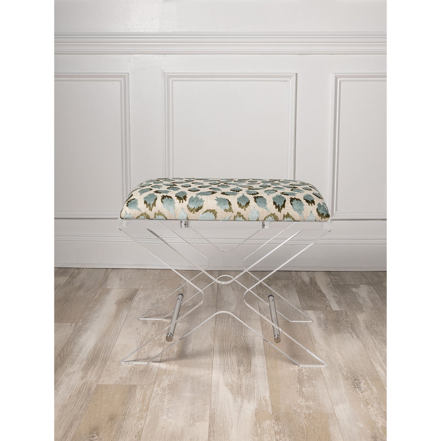 Delano Nickel Ocelot Celadon Bench