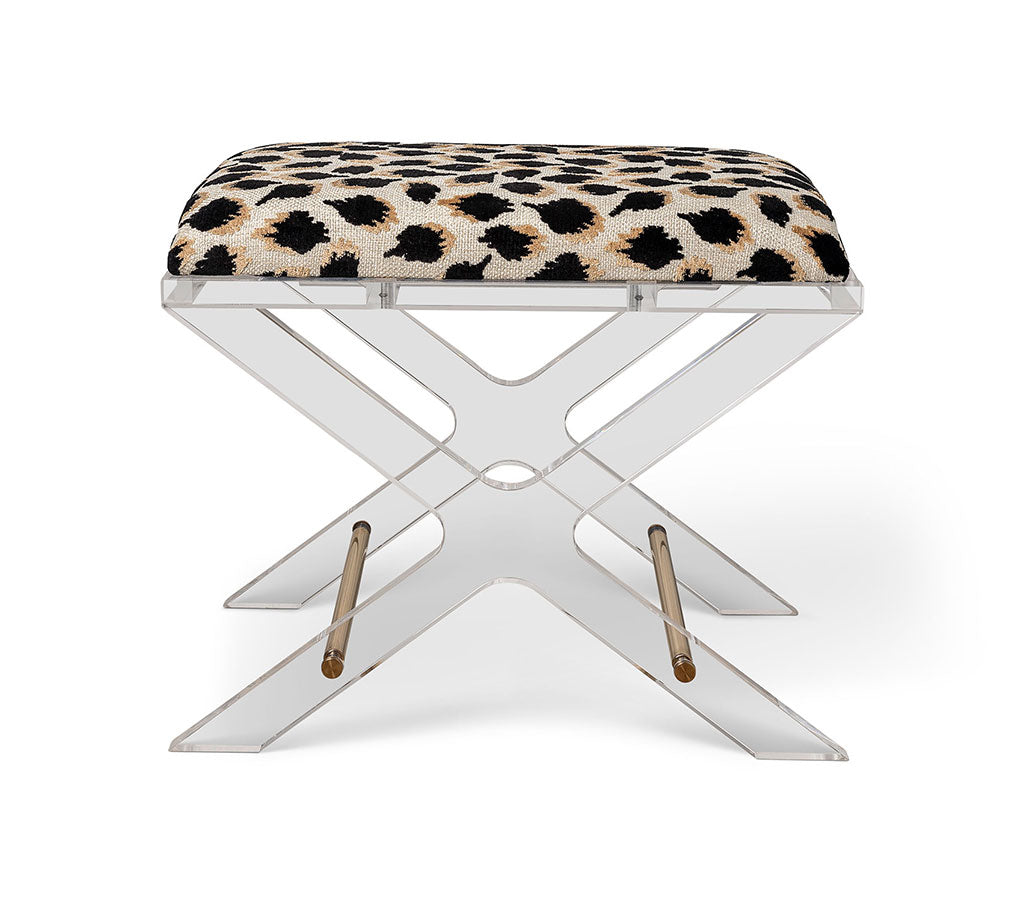 Delano Gold Ocelot Black Bench