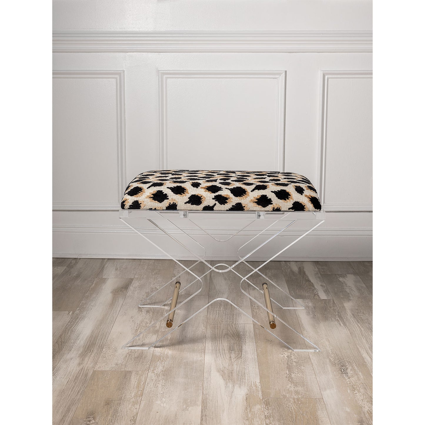 Delano Gold Ocelot Black Bench