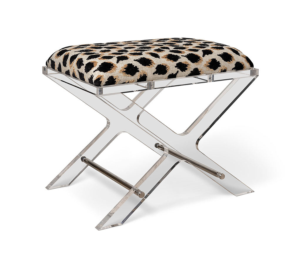 Delano Nickel Ocelot Black Bench