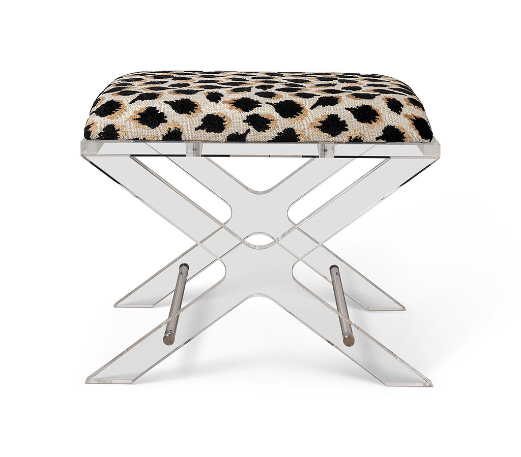 Delano Nickel Ocelot Black Bench