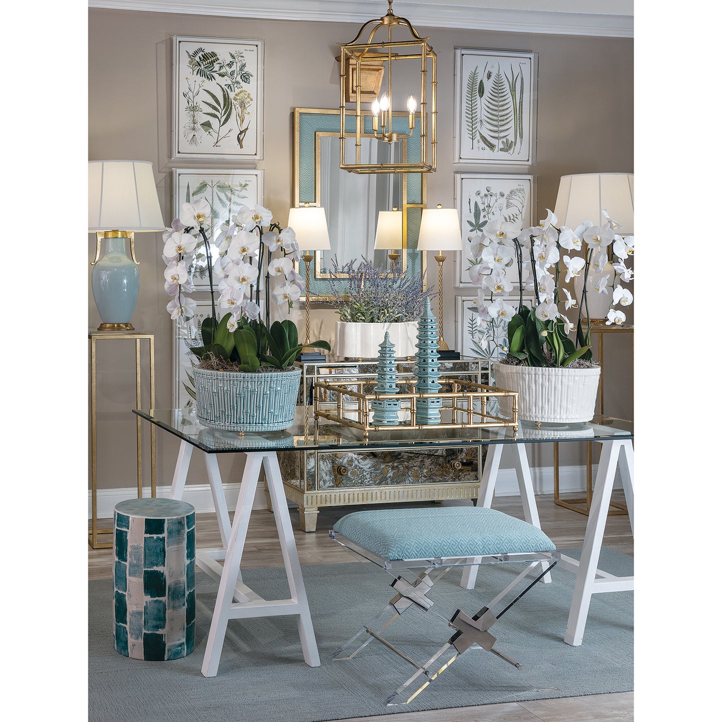 Crossing Nigel Celadon Bench