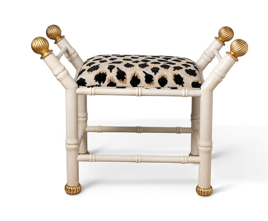 Boca White Ocelot Black Bench