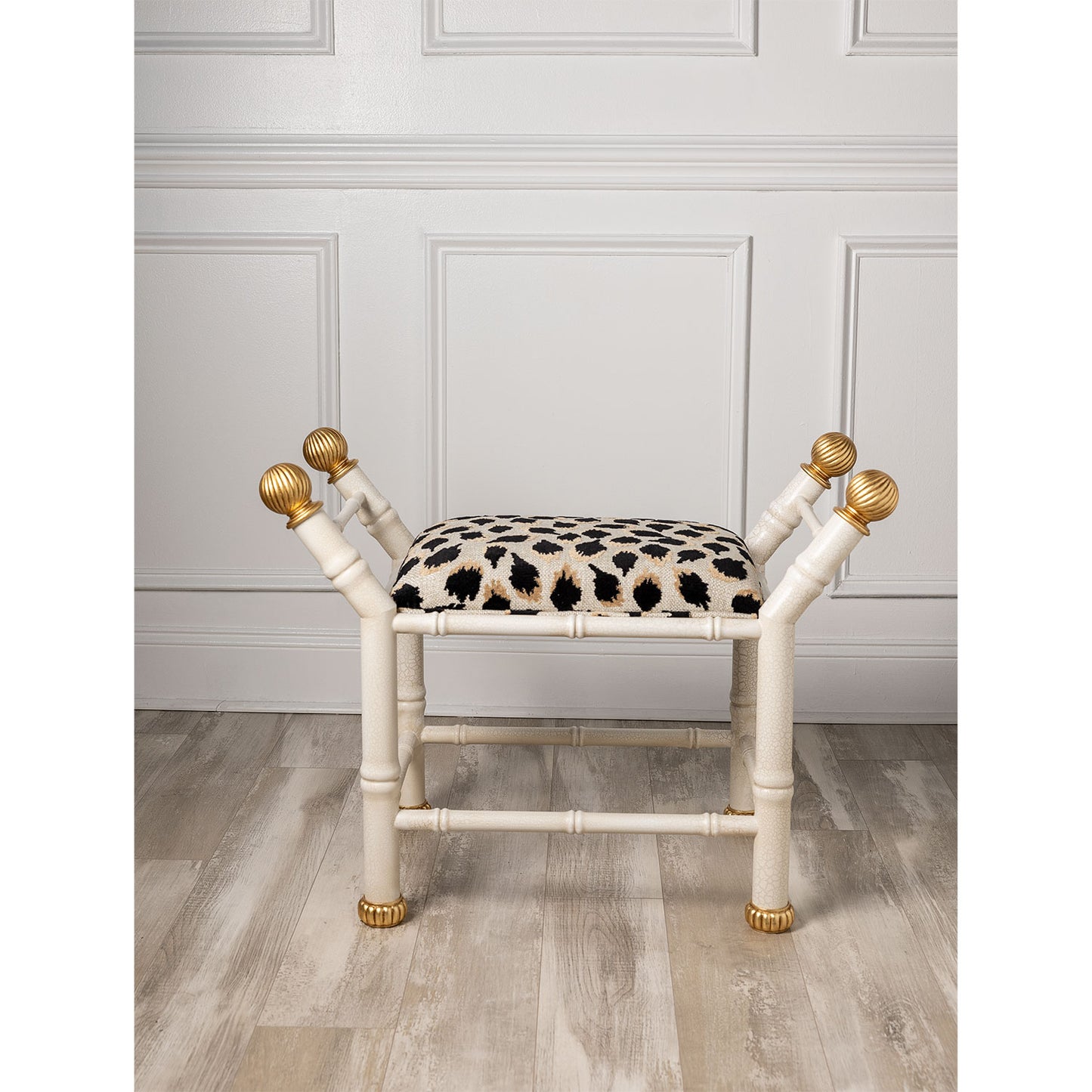 Boca White Ocelot Black Bench