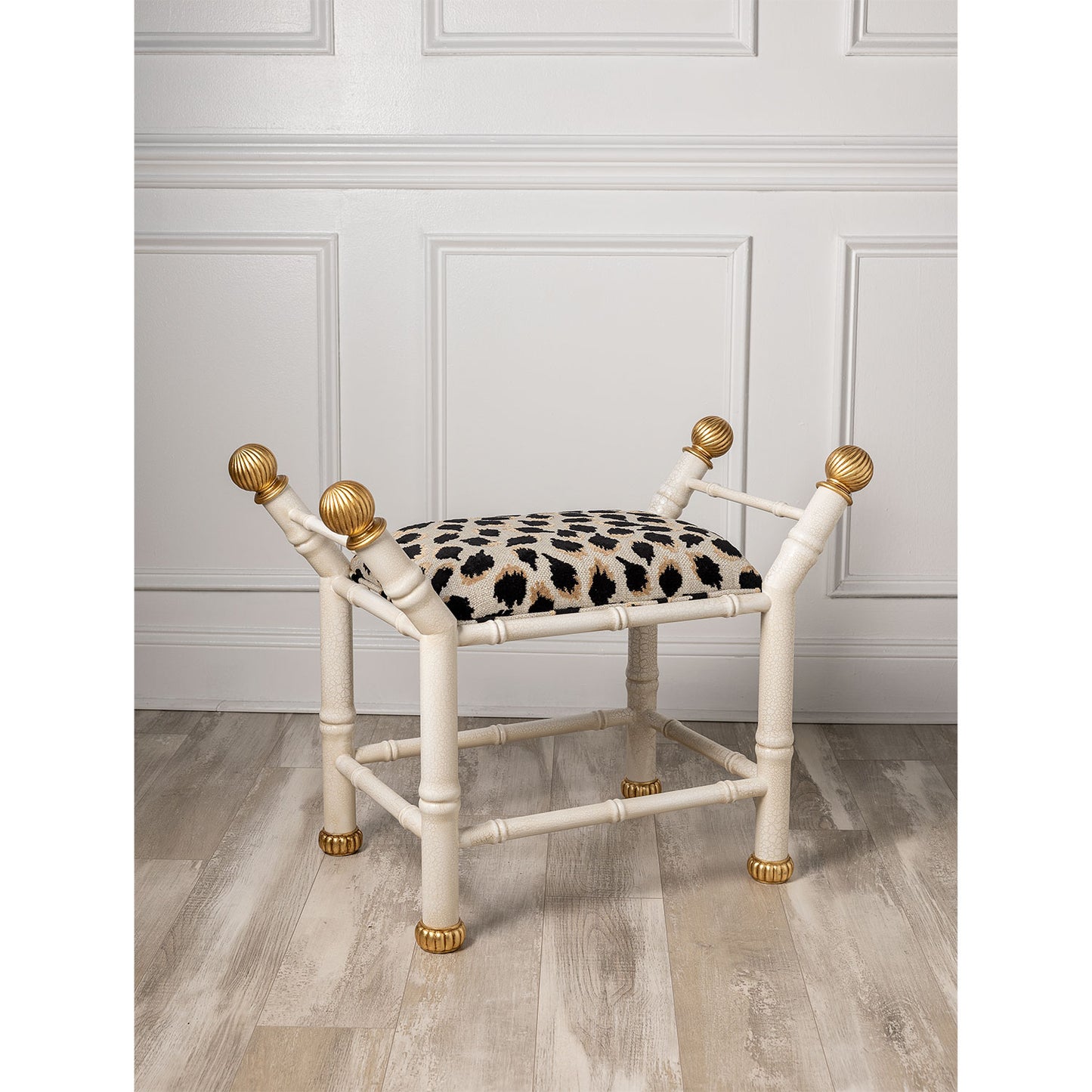 Boca White Ocelot Black Bench