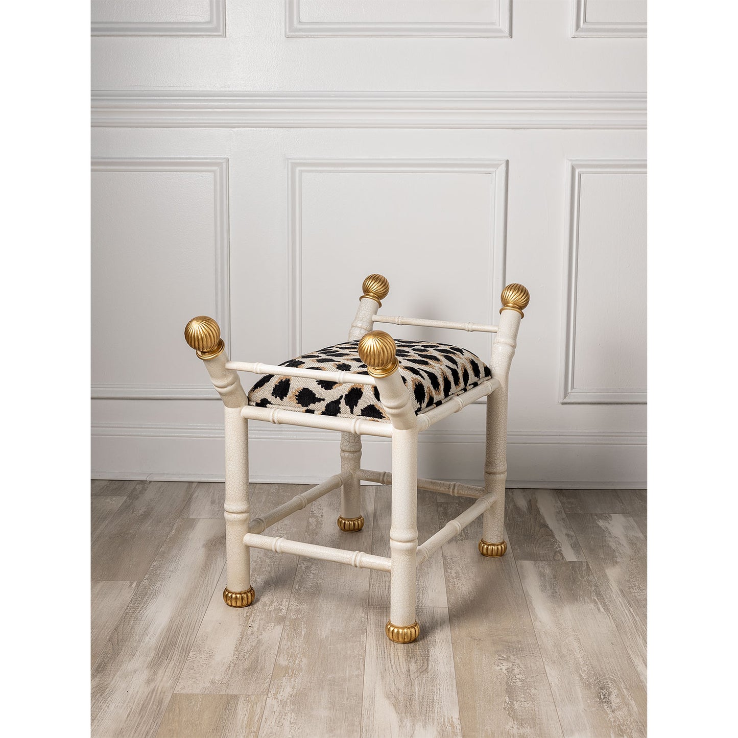 Boca White Ocelot Black Bench