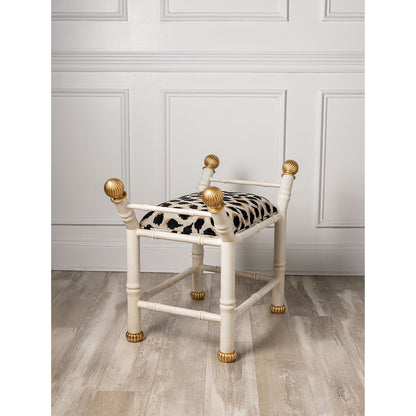 Boca White Ocelot Black Bench