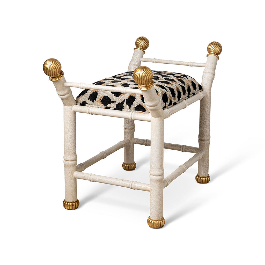 Boca White Ocelot Black Bench