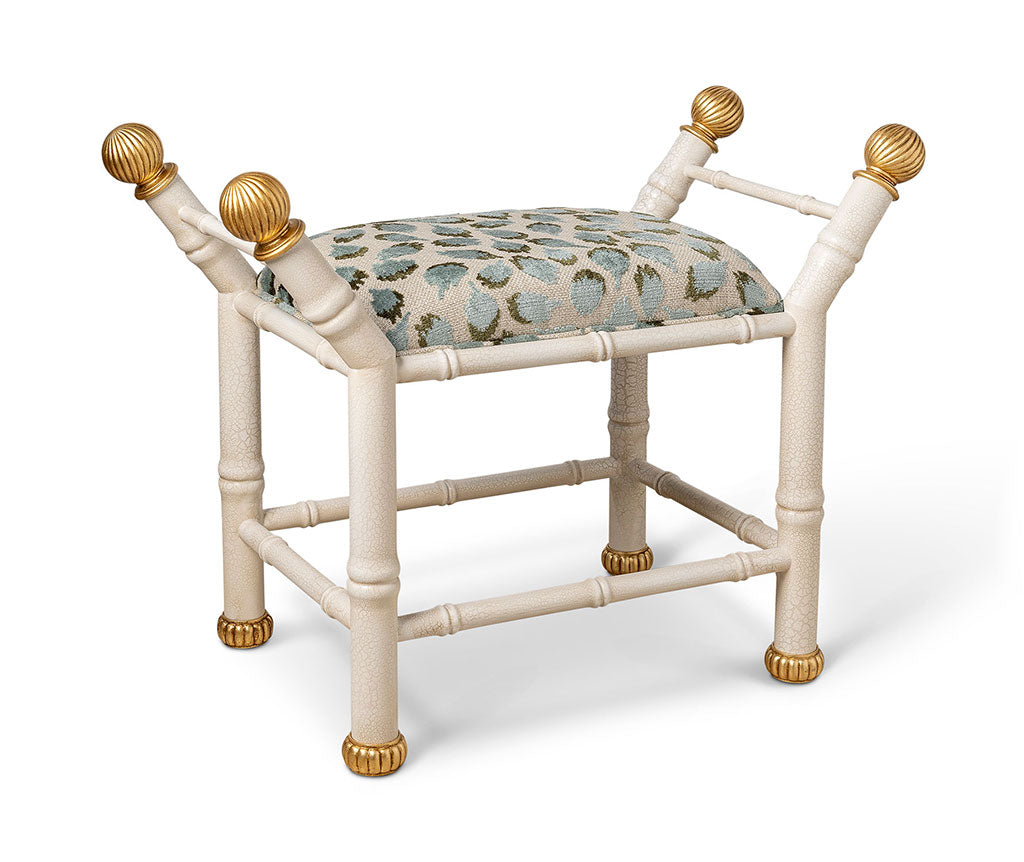 Boca White Ocelot Celadon Bench