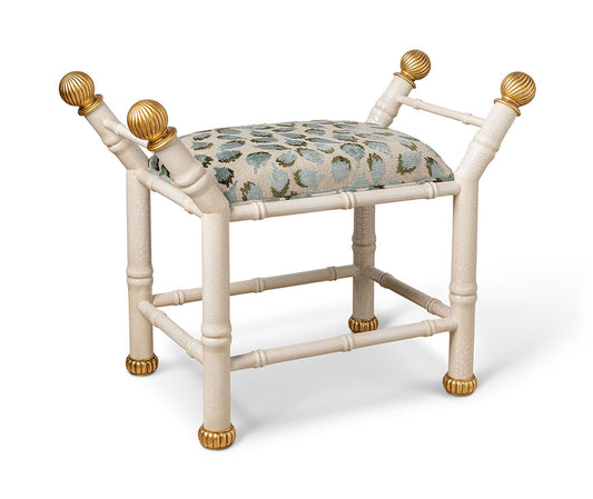 Boca White Ocelot Celadon Bench