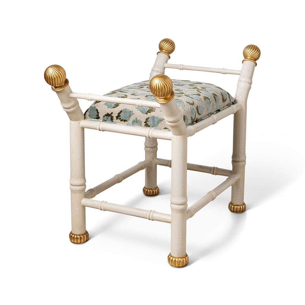 Boca White Ocelot Celadon Bench