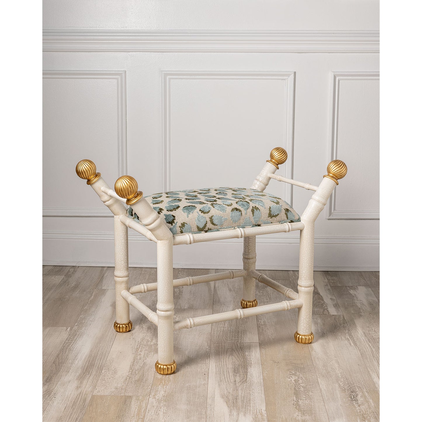 Boca White Ocelot Celadon Bench