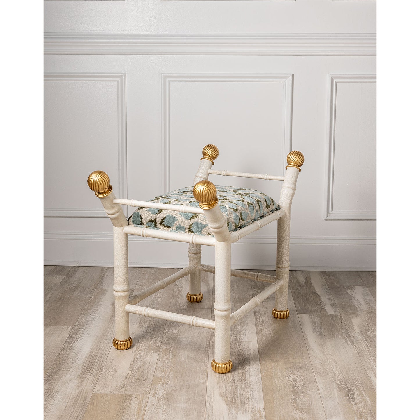 Boca White Ocelot Celadon Bench